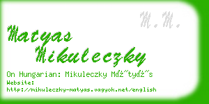 matyas mikuleczky business card